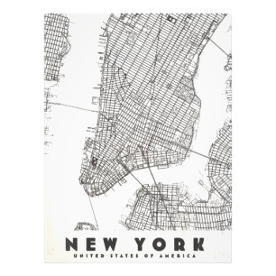 Impression Photo Carte de voyage vintage de la ville de New York