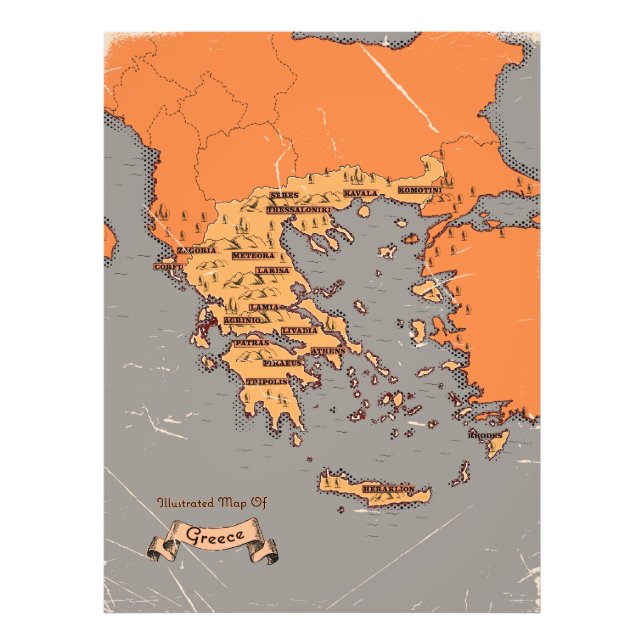 Impression Photo Carte des anciens comtés de Grèce (Devant)