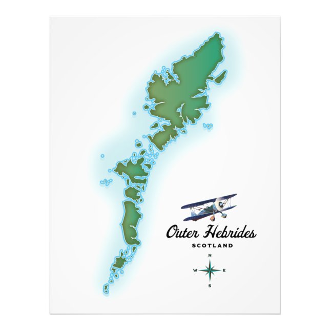 Impression Photo Carte des Hébrides Ecosse (Devant)