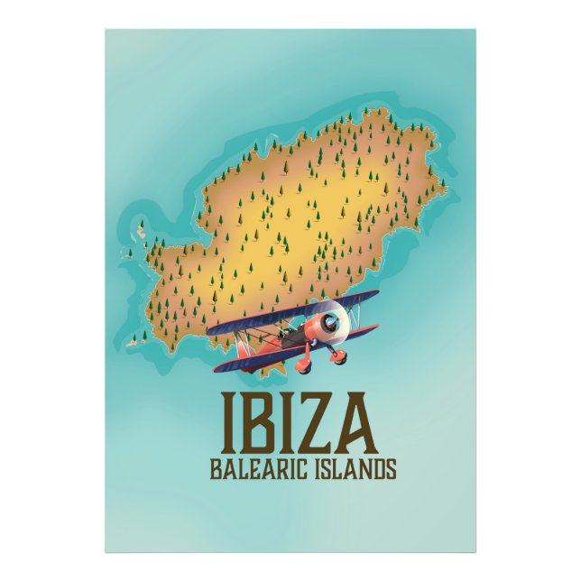 Impression Photo Carte des îles Baléares Ibiza (Devant)