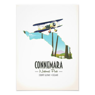 Impression Photo Carte du Connemara National Park Comté de Galway I