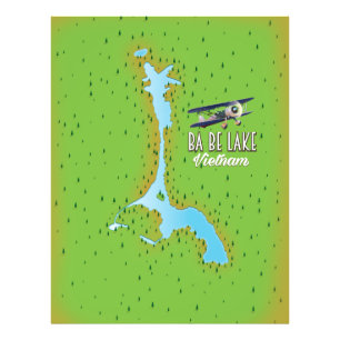 Impression Photo Carte du lac Ba Be Lake Vietnam