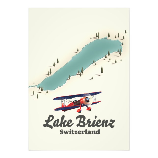 Impression Photo Carte du lac de Brienz en Suisse (Devant)