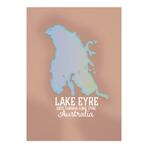 Impression Photo Carte du lac Eyre Australie