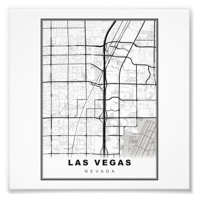 Impression Photo Carte du Las Vegas Strip (Devant)