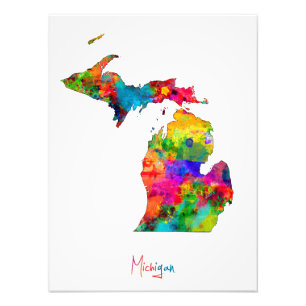 Impression Photo Carte du Michigan