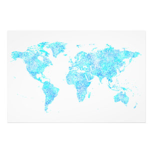 Impression Photo Carte du monde abstraite moderne