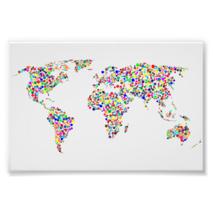 Impression Photo Carte du monde dans le filtre de brouillard