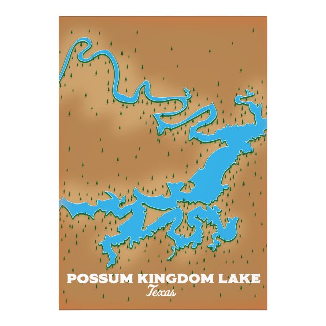 Impression Photo Carte du Royaume Possum Texas (Devant)