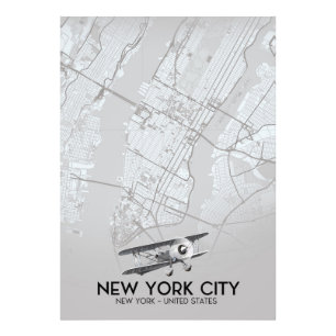 Impression Photo Carte du style Vintage de New York