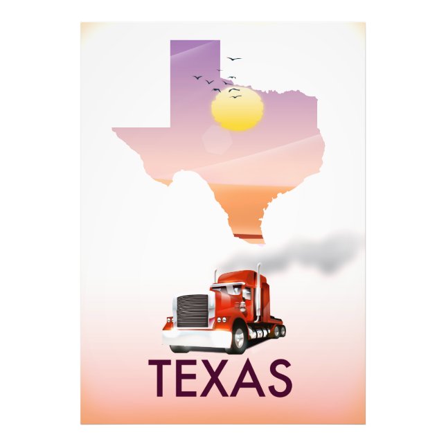 Impression Photo Carte du Texas Big Rig (Devant)