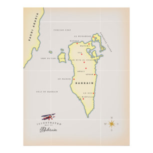 Impression Photo Carte illustrée de Bahreïn