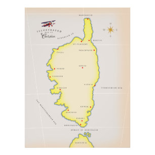 Impression Photo Carte illustrée de Corse