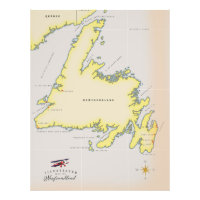 Carte illustrée de Terre-Neuve.