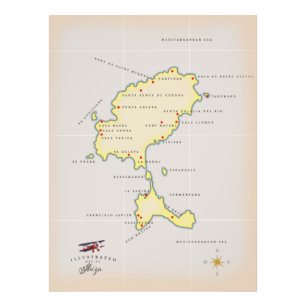 Impression Photo Carte illustrée d'Ibiza