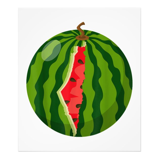 Impression Photo Carte Palestine Watermelon Arabe Calligraphie (Devant)