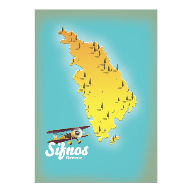Impression Photo Carte rétro de Sifnos Grèce (Devant)