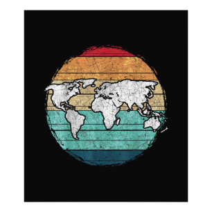 Impression Photo Carte Retro World