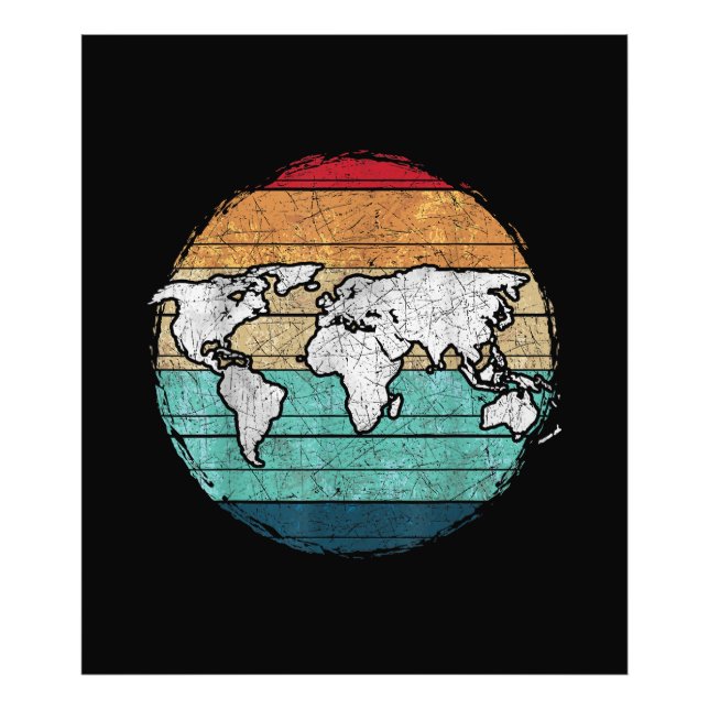 Impression Photo Carte Retro World (Devant)