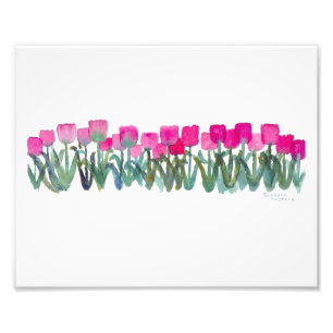 Impression Photo Carte Tulipe rose ressort