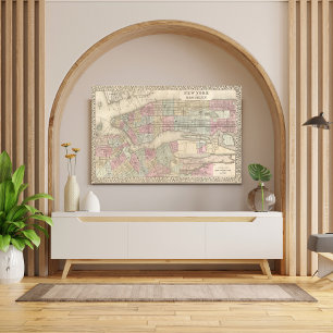 Impression Photo Carte vintage de New York