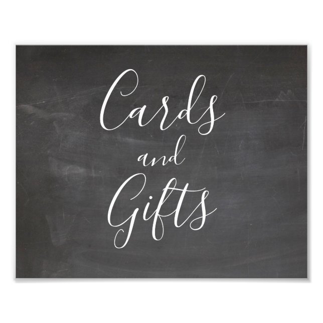 Impression Photo Cartes de tableau noir et signes cadeaux. Mariage  (Devant)