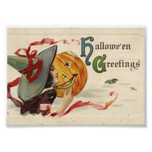 Impression Photo Cartes de vœux d'Halloween Kitsch Vintage Drôle