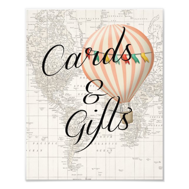 Impression Photo Cartes et cadeaux Panneau Baby shower à air chaud (Devant)