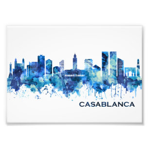 Impression Photo Casablanca Maroc Skyline Blue