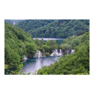 Impression Photo Cascade cascade avec forêt verte en Croatie