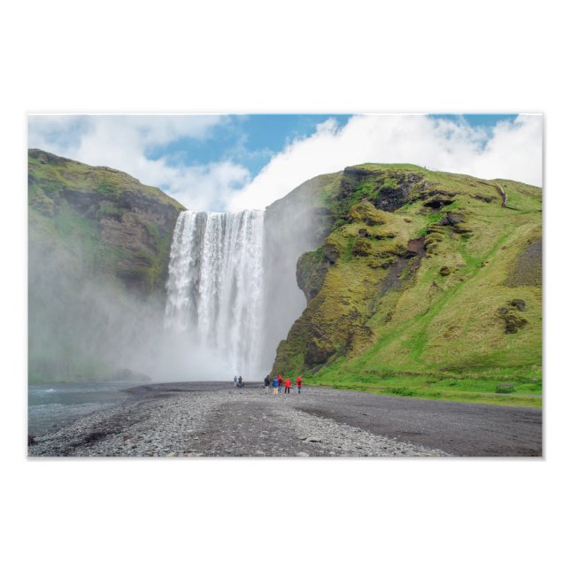 Impression Photo Cascade de Skogafoss - village de Skogar, Islande (Devant)