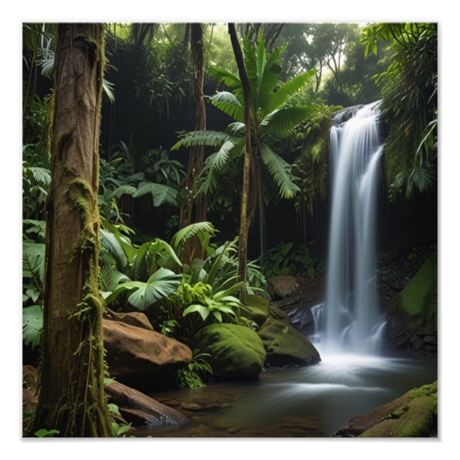 Impression Photo Cascade tropicale luxuriante (Devant)