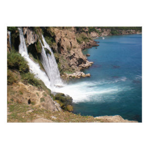Impression Photo Cascade turque Duden avec mer Méditerranée