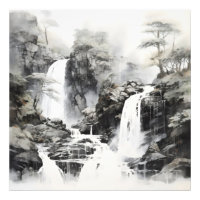 Cascades Paysage monochromatique