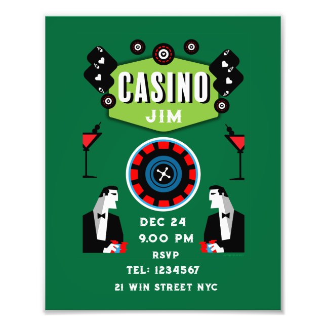 Impression Photo Casino Gambling Poker Roulette (Devant)