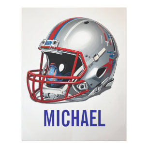 Impression Photo Casque de football de motivation inspirante nom