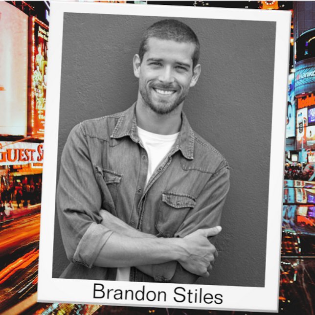 Impression Photo Casting Têtes d'appel 8x10 Noir Blanc Conversion (Black and white actor headshots for theatrical auditions, stage plays, casting calls standard layout)