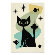 Cat de Seattle moderne du milieu du siècle