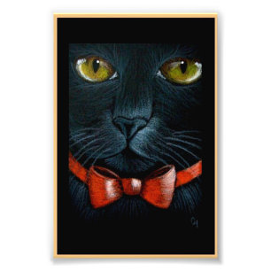 Impression Photo CAT NOIR de HALLOWEEN avec la COPIE ORANGE d'ARC