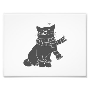 Impression Photo Cat with beauty scarf - choose background color