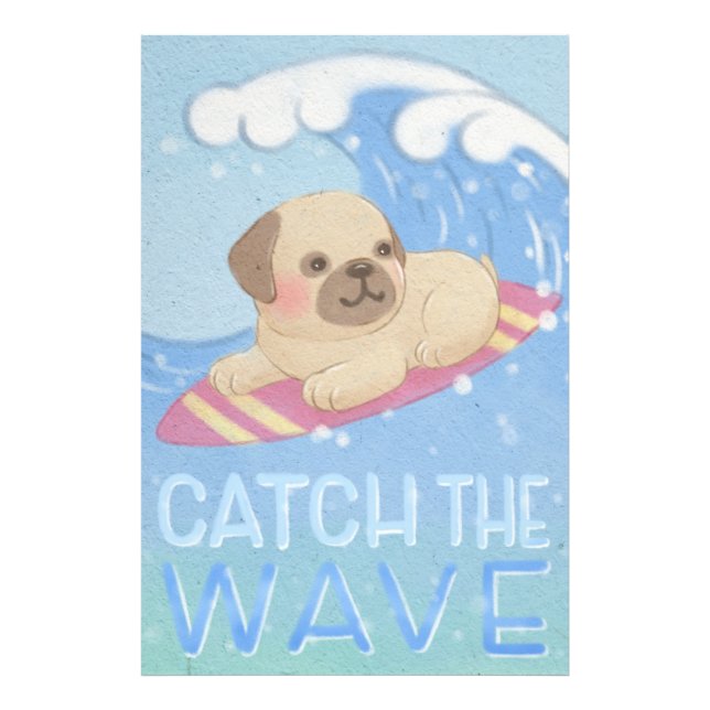 Impression Photo Catch the Wave : Carlin Surfer Illustration (Devant)