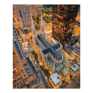 Impression Photo Cathédrale St. Patrick New York Vue aérienne