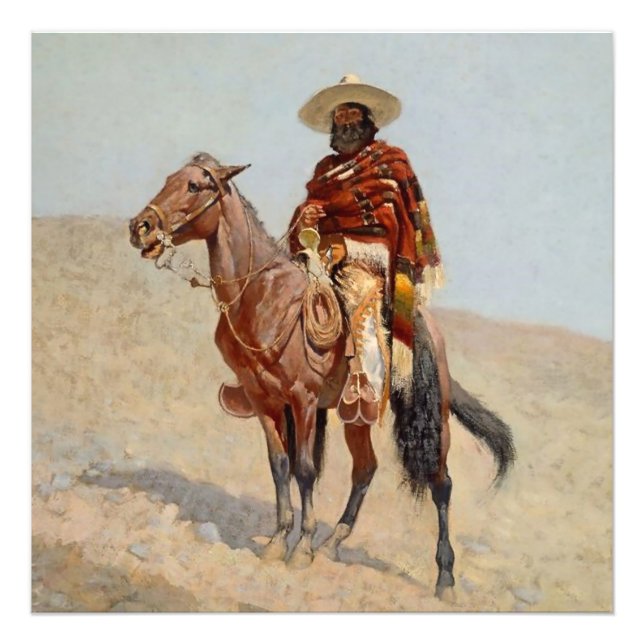 Impression Photo « Cavalier vaquero mexicain » de Frederick Remingt (Devant)