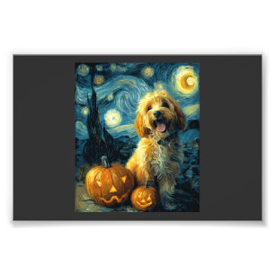 Impression Photo Cavapoo Chien Mignon Halloween Jack O Lanterne Cit