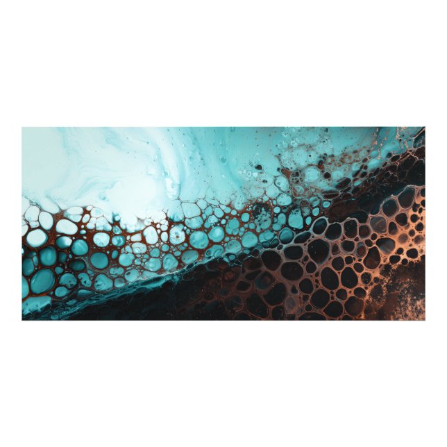 Impression Photo Cellules d'acrylique abstraites Art Cyan Cuivre (Devant)