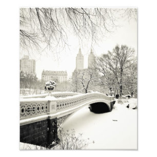 Impression Photo Central Park Winter - Neige sur Bow Bridge