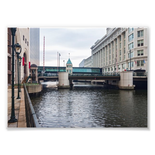 Impression Photo centre-ville de milwaukee riverfront et architectu (Devant)