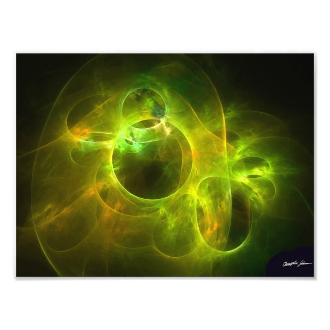 Impression Photo Cercles orange et citron vert (Devant)
