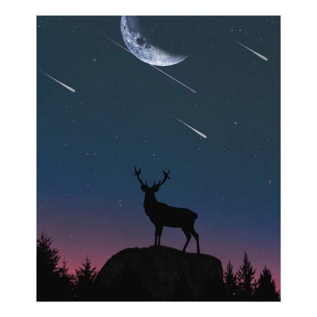 Impression Photo cerfs au clair de lune (Devant)