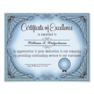 Impression Photo certificat de la reconnaissance des employés